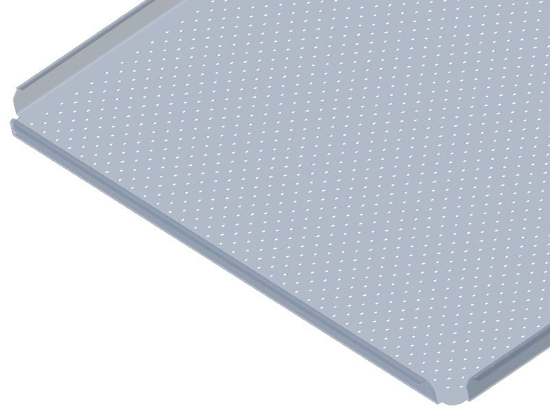 Aluminium baking sheet perforated