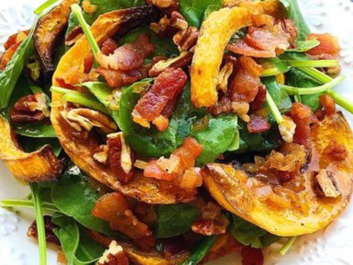 COMBIONLINE - warm salad of roasted squash, pancetta and parmesan